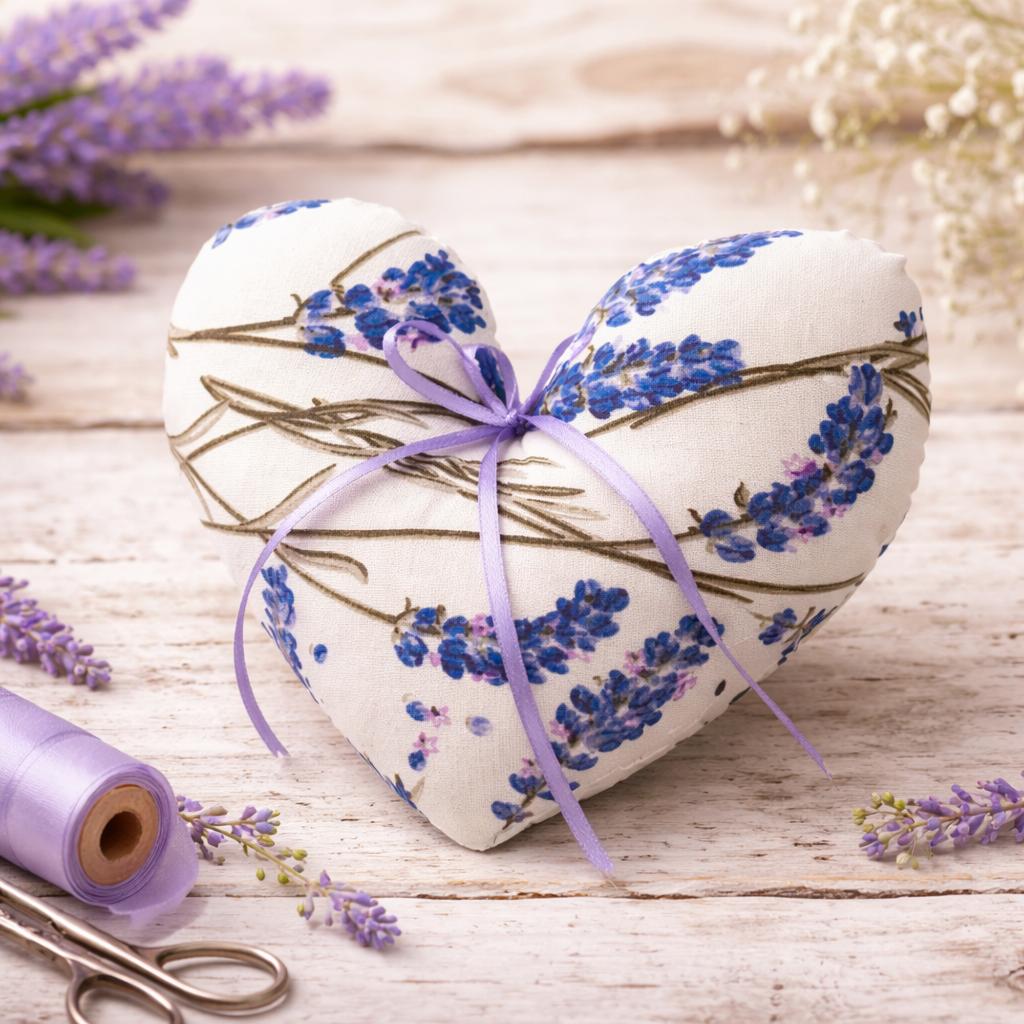 Pernă Magica cu lavandă naturală Inima pentru somn și relaxare - handmade, aromaterapie