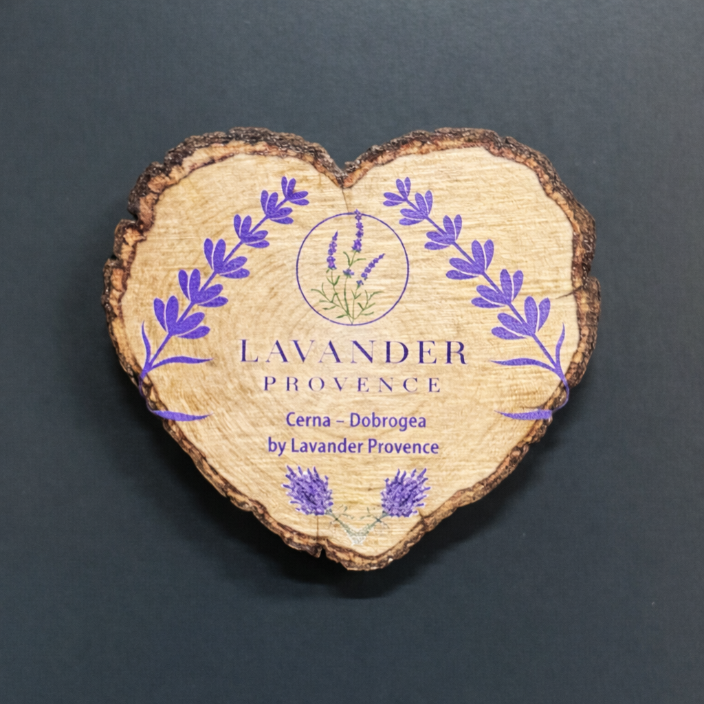 Magnet de Frigider "Inima de Lemn" Lavander Provence
