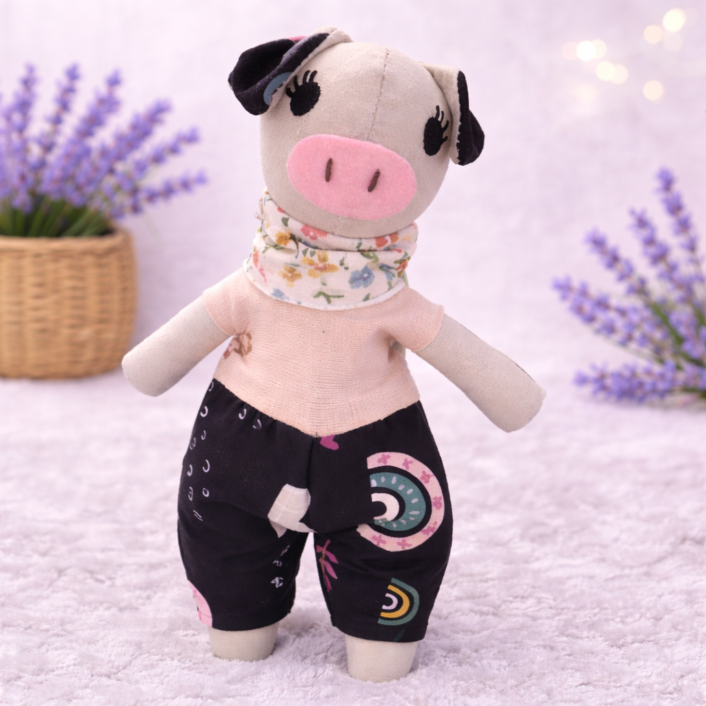 Jucărie Umpluta cu lavandă naturala pentru copii – Porcusor handmade pentru somn liniștit 20X8cm