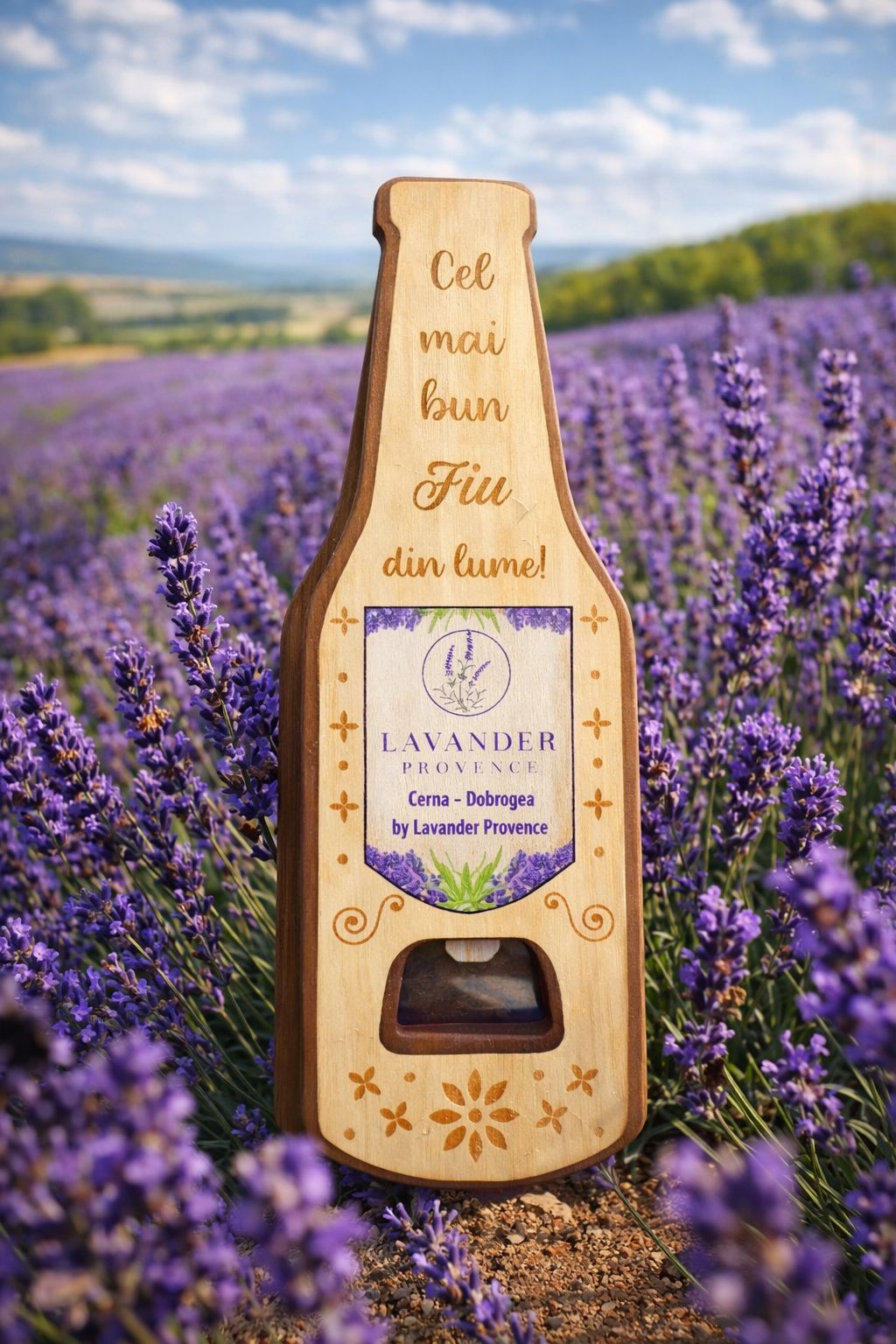 Desfăcător din lemn personalizat – „Pentru cel mai bun FIU din lume”