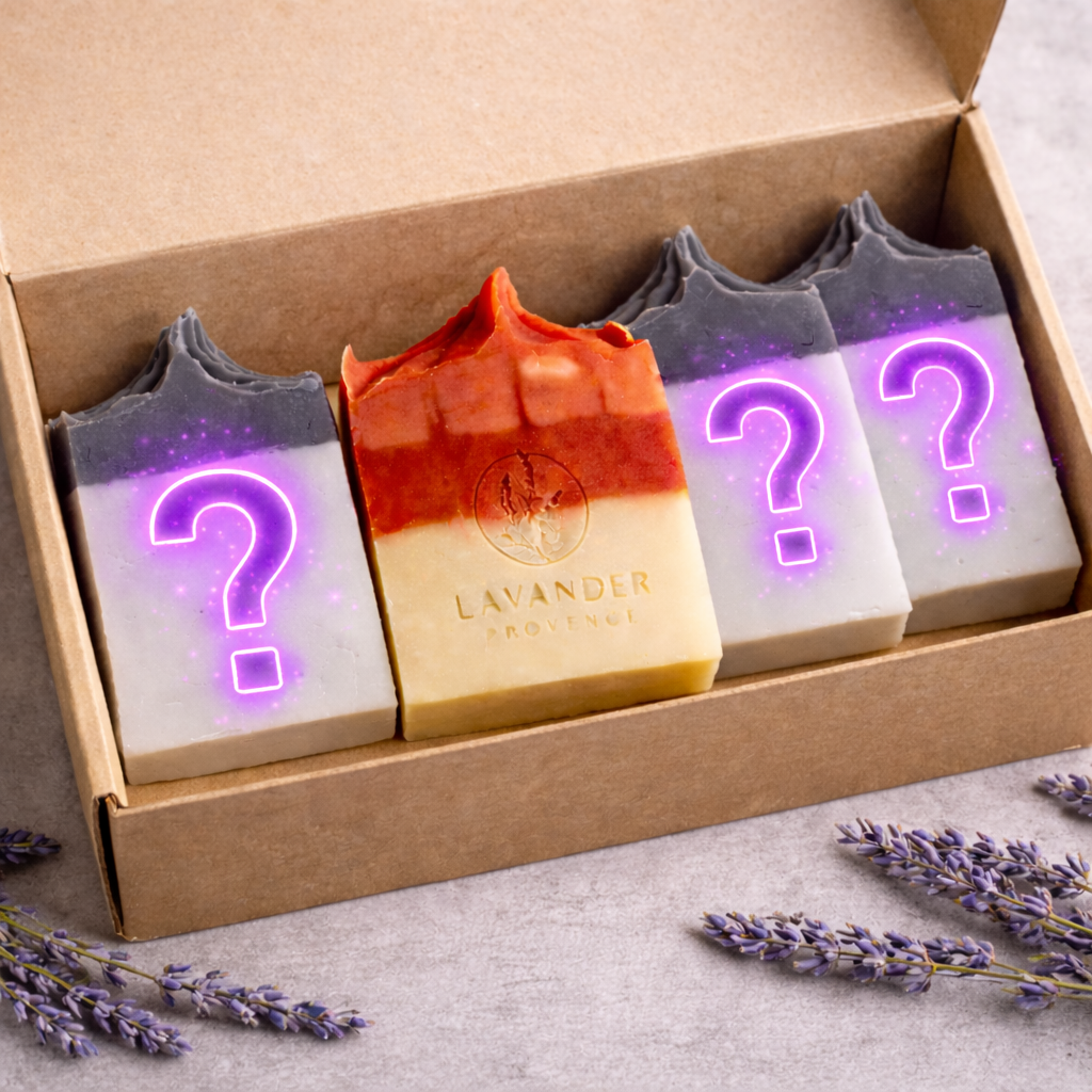 Set 4 Sapunuri Misterioase cu Lavanda Naturala Handmade Tulcea/Cerna