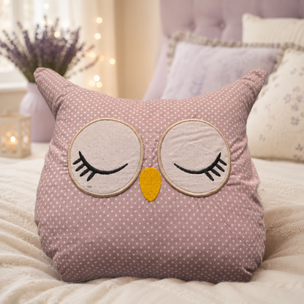 Pernuta Bufnita cu lavandă naturală pentru somn și relaxare - handmade, aromaterapie