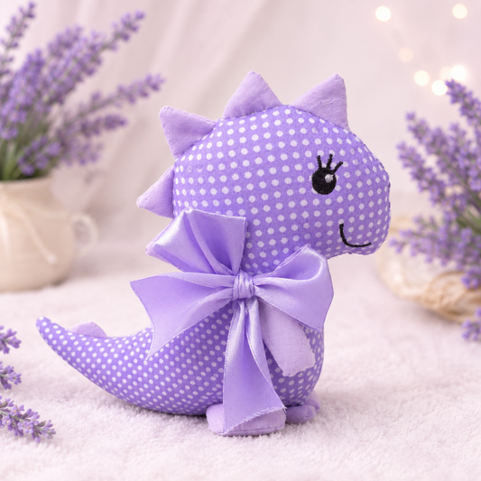 Dino Lavandel Mov Umplut cu lavandă naturala - Handmade pentru somn liniștit, 30x23 cm