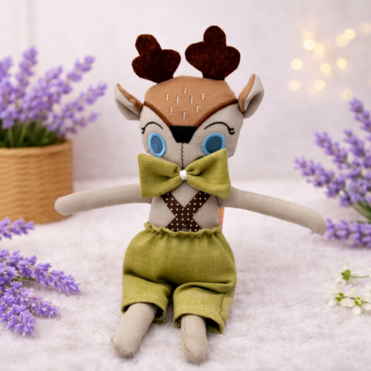Jucărie Umpluta cu lavandă naturala pentru copii – Caprioara Eleganta handmade pentru somn liniștit, 33x8 cm