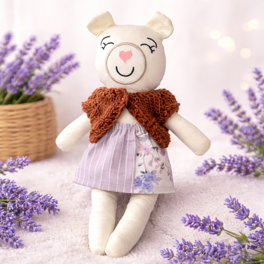 Jucărie Umpluta cu lavandă naturala pentru copii – Ursulet handmade pentru somn liniștit, 33x8 cm