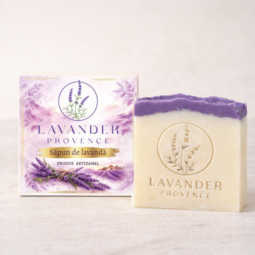 Sapun Artizanal Lavanda 100% Romanesc Handmade 90g - Lavander Provence