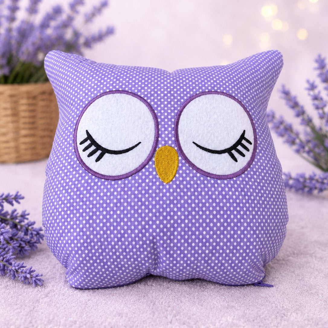 Pernuta Bufnita cu lavandă naturală pentru somn și relaxare - handmade, aromaterapie